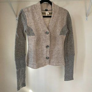 We The Free Grey Wool Cardigan Size Small